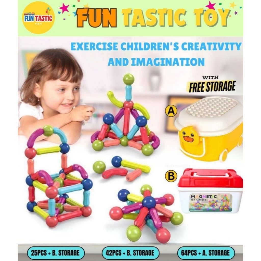 Educational Magnetic Stick Building Blocks Children's Educational ...