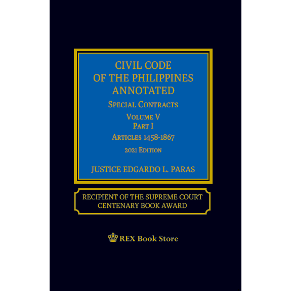 Civil Code of the Philippines Annotated Volume V Part 1 by Paras (2021 ...