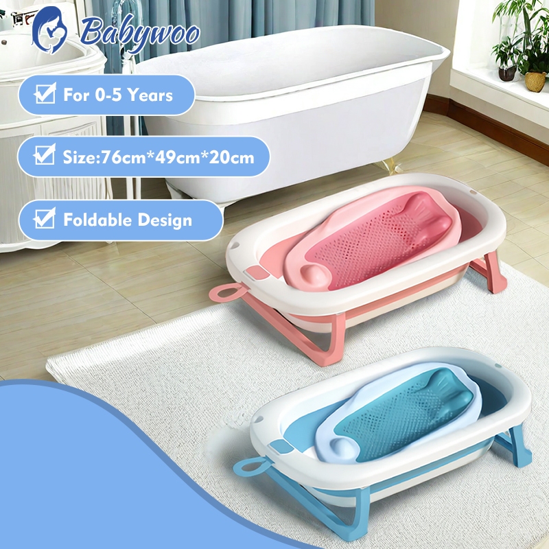 Baby Bath Tub/Bath Mat Kids Folding Large Size Bathtub 0-5 Years ...