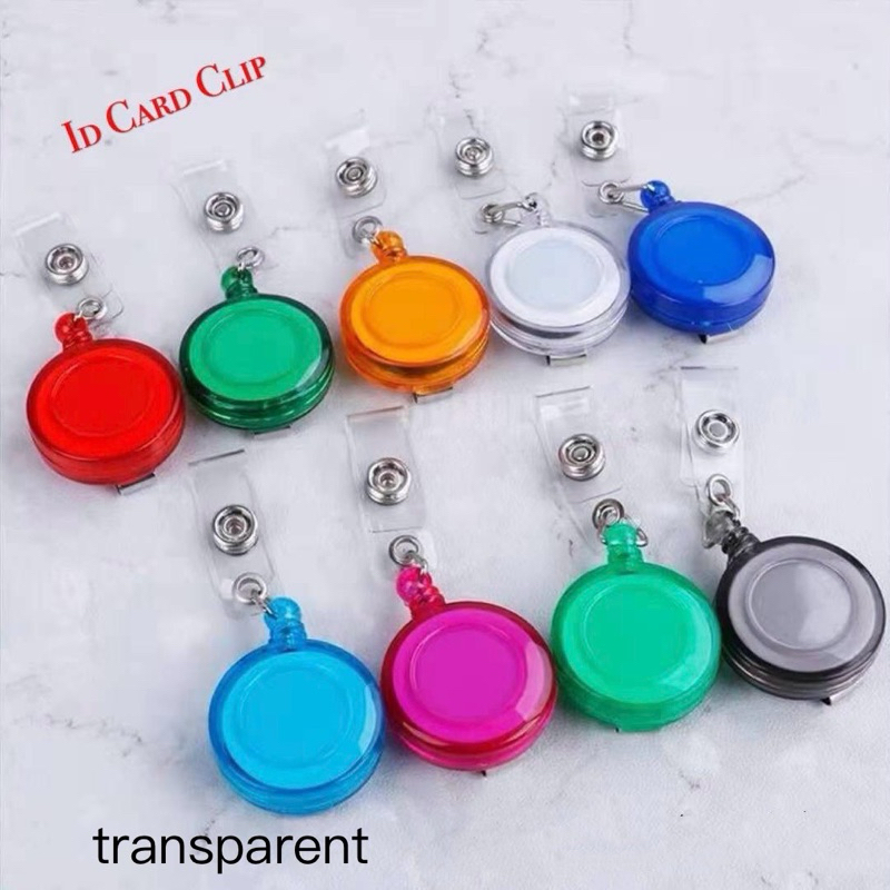 COD 1pcs Transparent Retractable ID Clip Lanyard Key Clip Office School