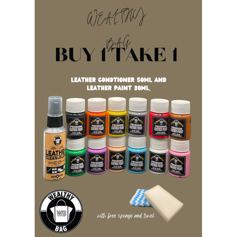 (buy1 take 1)1 Leather Conditioner 50 ml take,1 premium Leather Paint ...