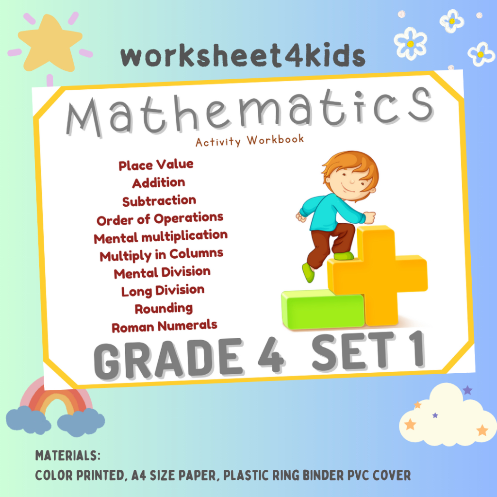 64, Pages Grade 4 Mathematics Set 1 Workbook - 2 Pages per sheet ...