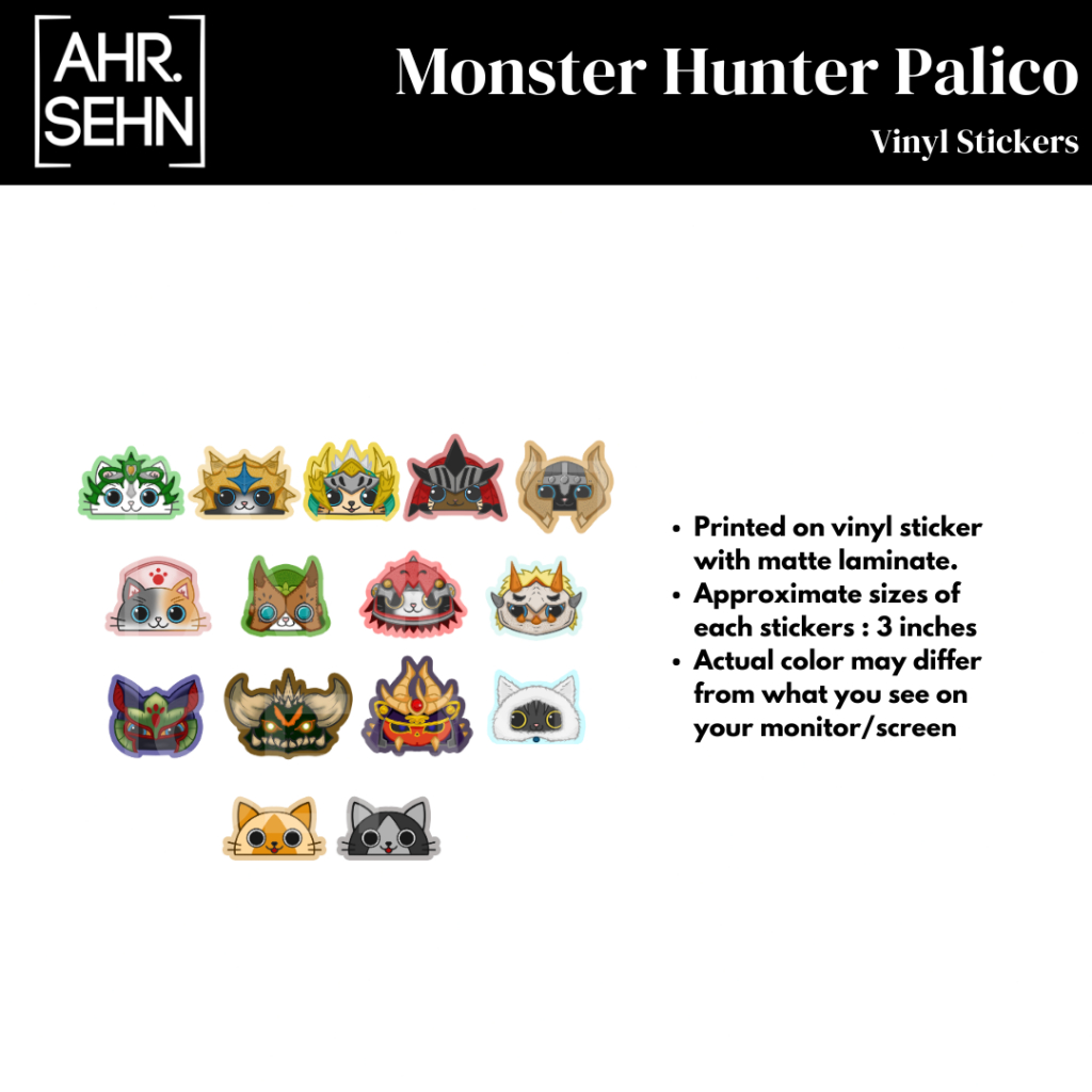 Monster Hunter Palico Waterproof Sticker Vinyl Stickers by ahr.sehn ...