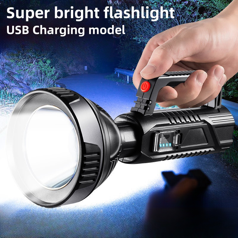 Waterproof flashlight usb rechargeable LEDSearchlight Spotlight Big ...
