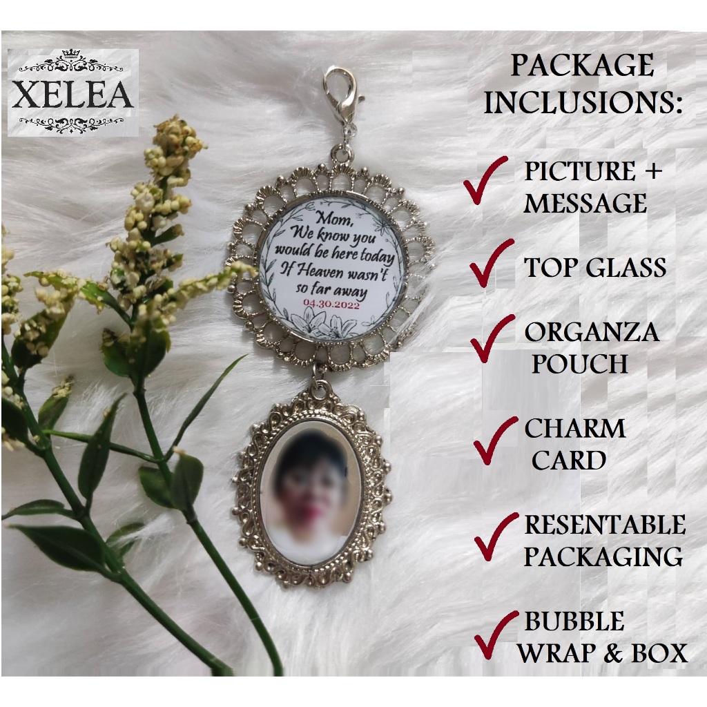 Bride Frame A Silver Wedding Memorial Charm for Boquet Message First Shopee Philippines