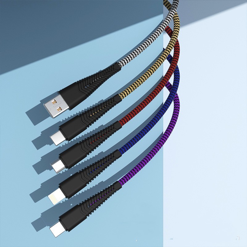 Nylon Braided 1M Fast Charging Data Cable for Android USB v8 Micro 3.0A ...