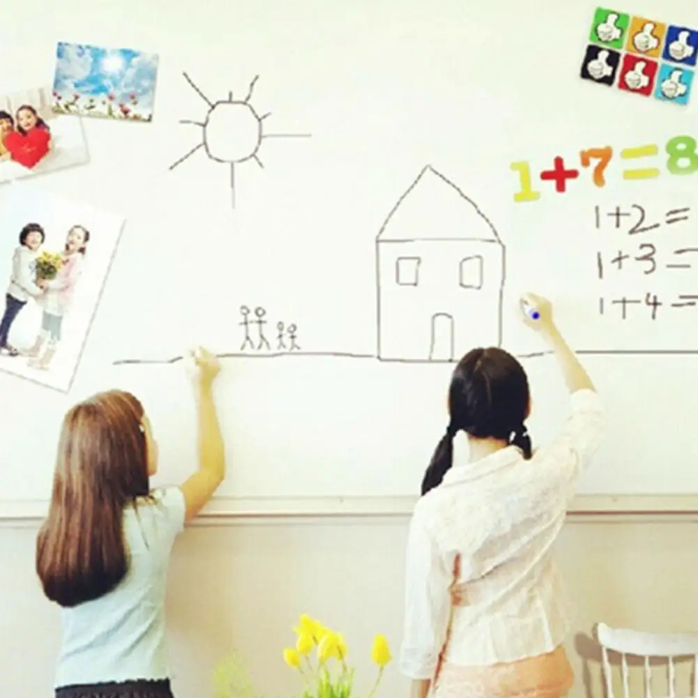 PVC Whiteboard Stickers Chalk Board Erasable Draw Mural Decor Chalk ...