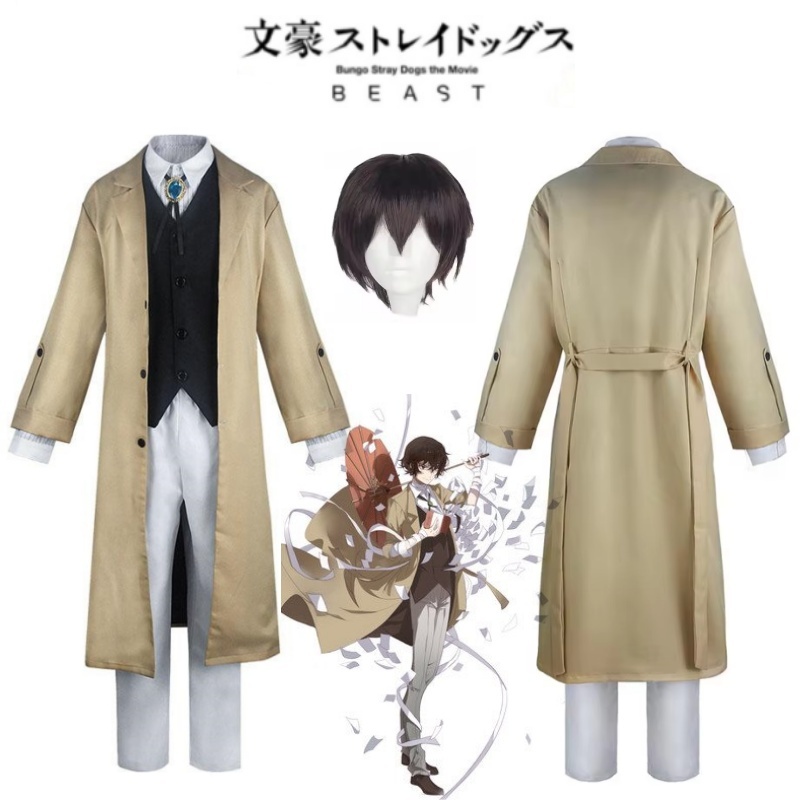 Osamu Dazai Cosplay Costume Detective Long Jacket Coat Anime