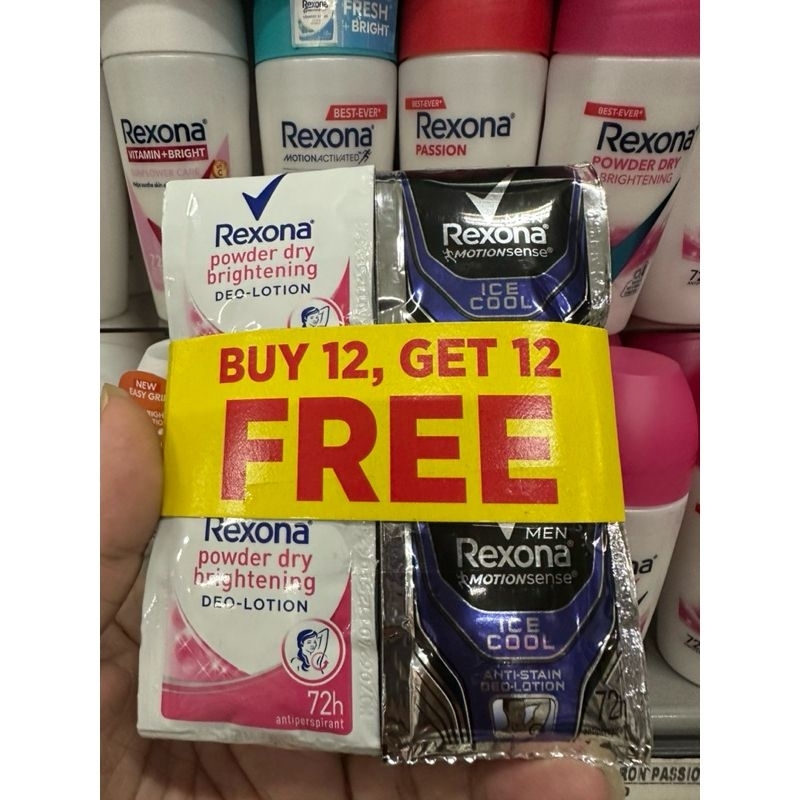 BUY 12 GET 12 FREE Rexona Powder dry Brightening/ice cool Deo Lotion ...