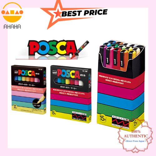 Mitsubishi Uni posca Paint Marker Pen Fine/Point PC3M7C/PC3M8C/PC3M15C Shopee Philippines