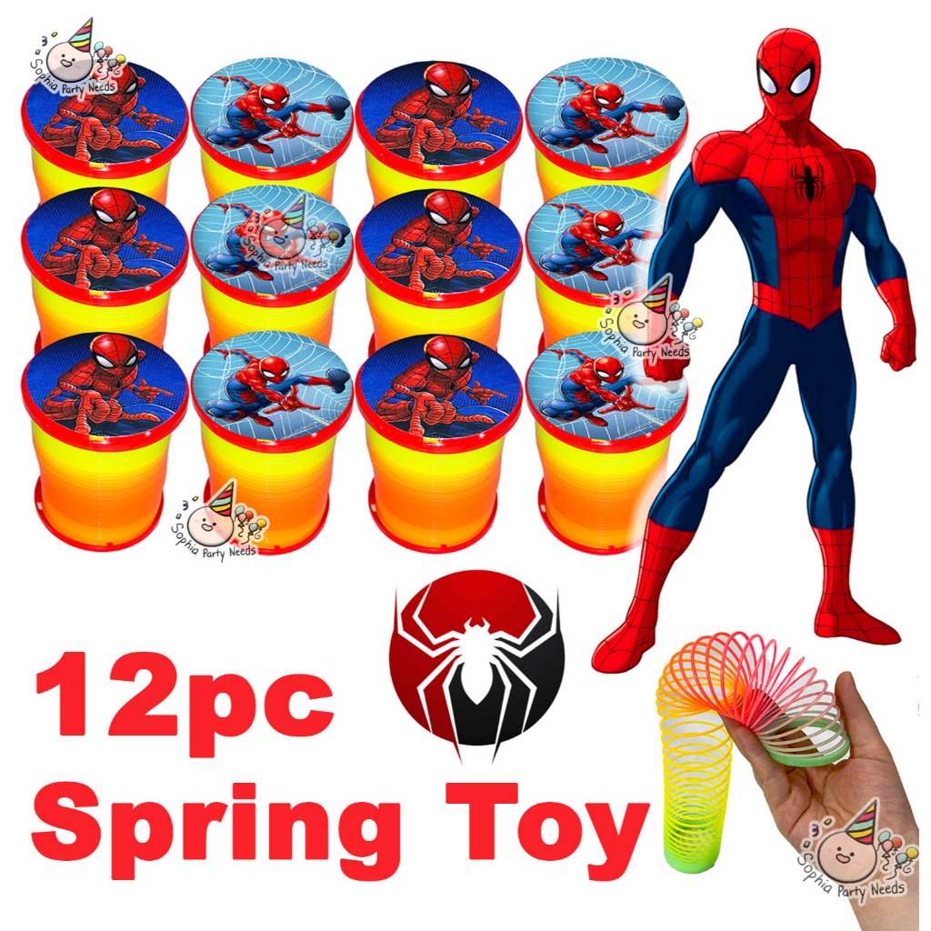 Spider-Man Giveaway Toys Plastic Spring (12pc per pack) | Shopee ...