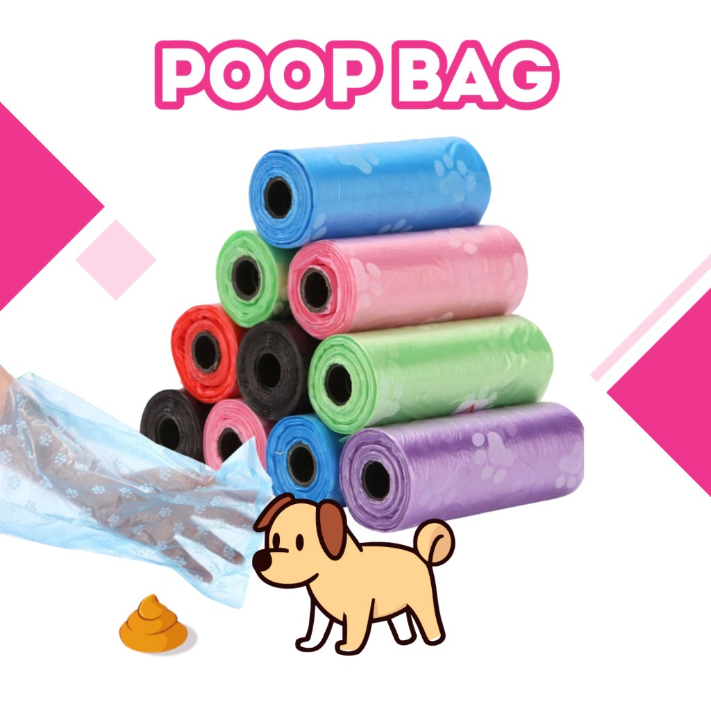 CM Dog Poop Bag Pet Dog Clean-up Bag Pick Up Waste Poop Bag 15pcs/Roll ...