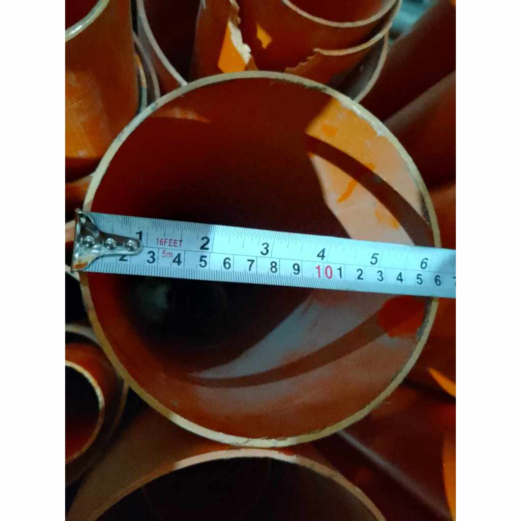 (SOLD PER 2 FEET LENGTH) PVC ORANGE PIPE SIZE 6" AND 8" OUTER DIAMETER