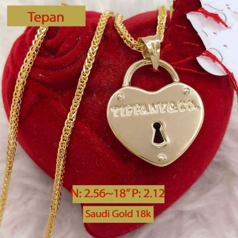 18K Saudi Gold Fox Chain with Heart Necklace PAWNABLE | Shopee Philippines