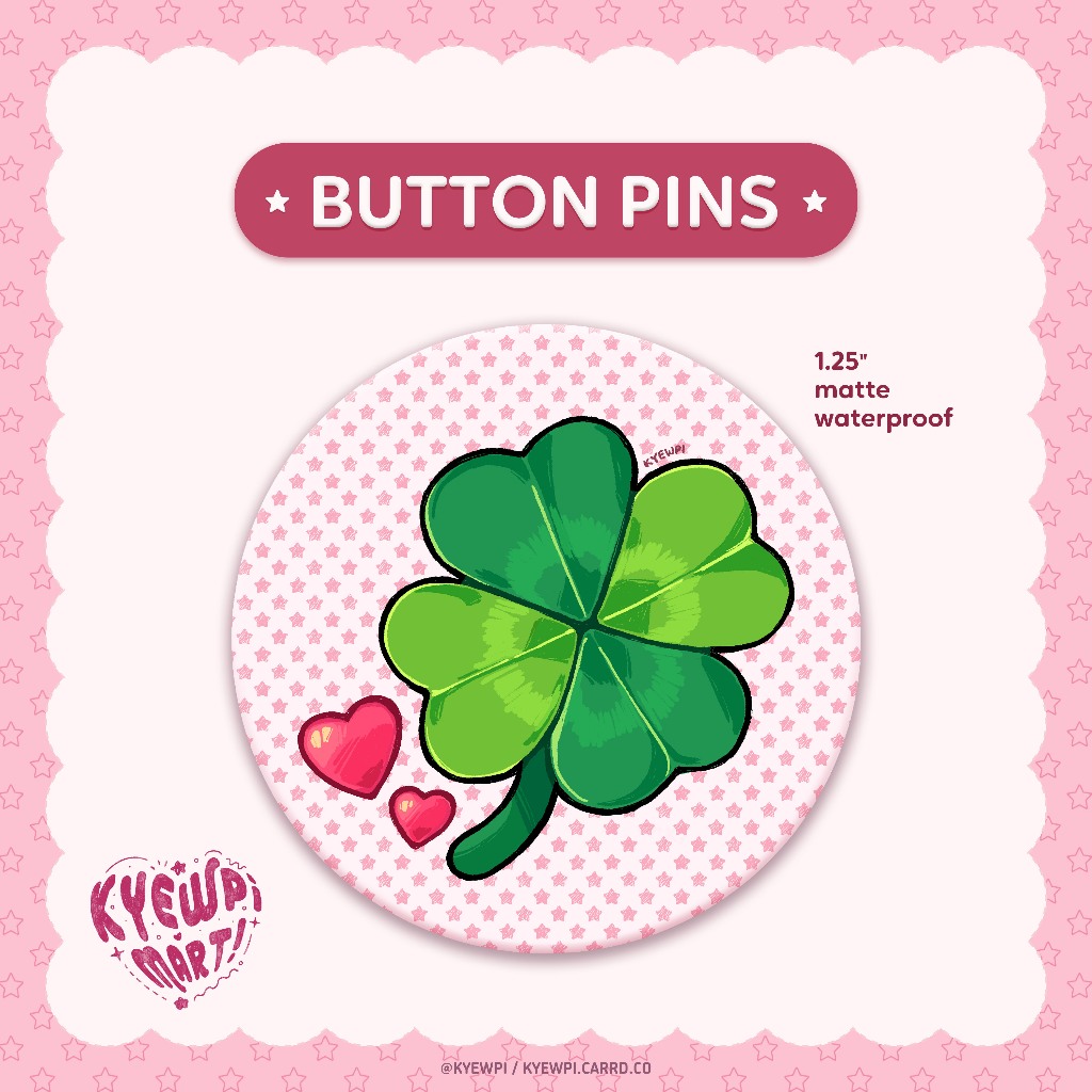 Clover Matte Button Pin by KYEWPI | Shopee Philippines