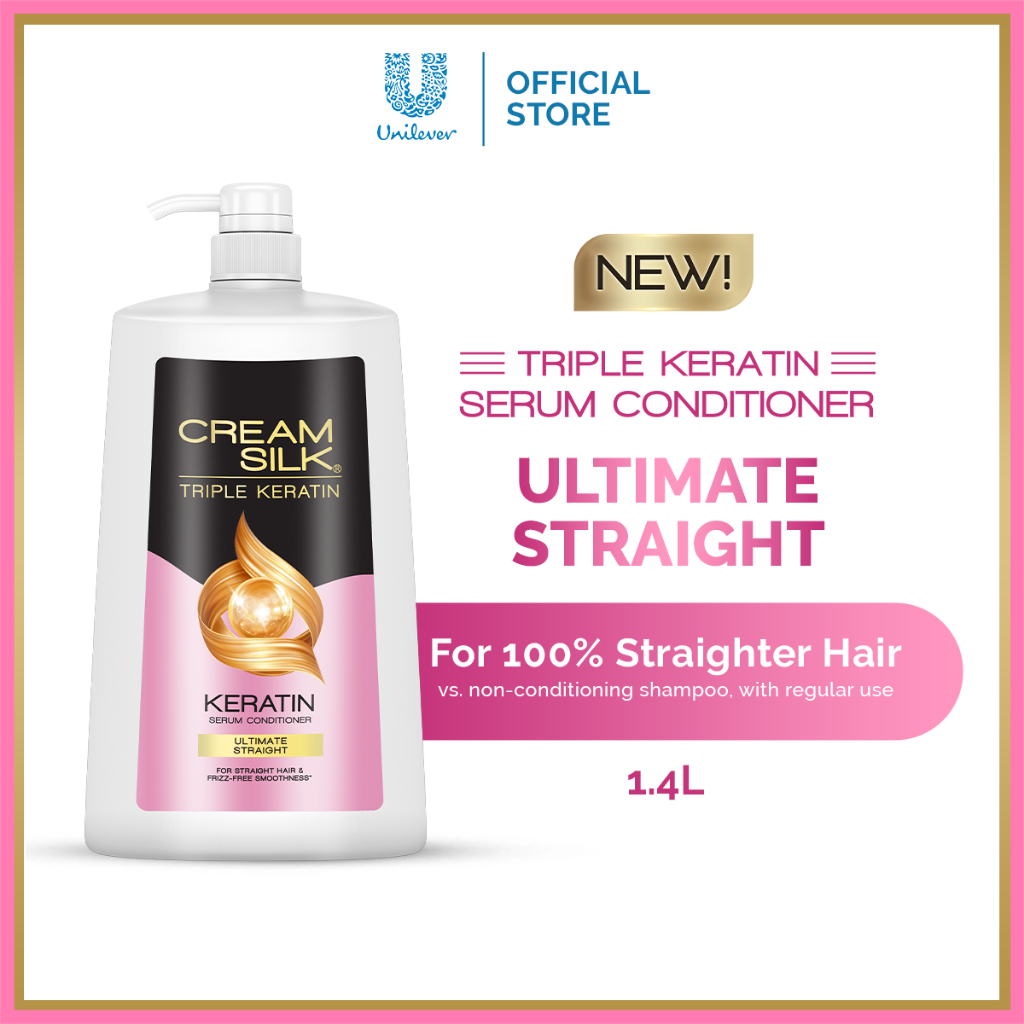 Cream Silk Triple Keratin Serum Conditioner Ultimate Straight 1.4L