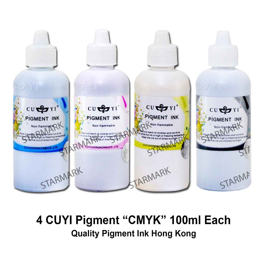Cuyi Pigment Ink Hong Kong Inks 100ml each - CMYK - Cyan, Magenta ...