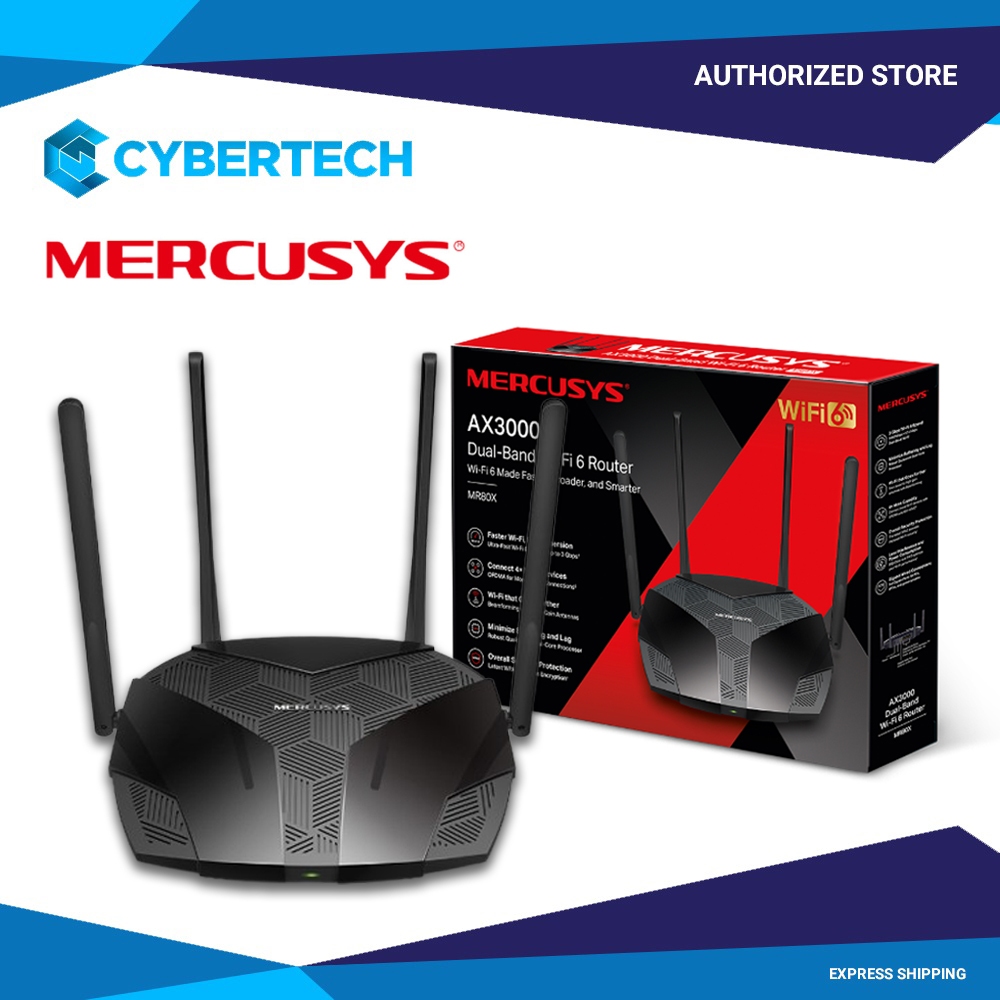 Mercusys MR80X AX3000 Dual-Band Wi-Fi 6 Router | Shopee Philippines