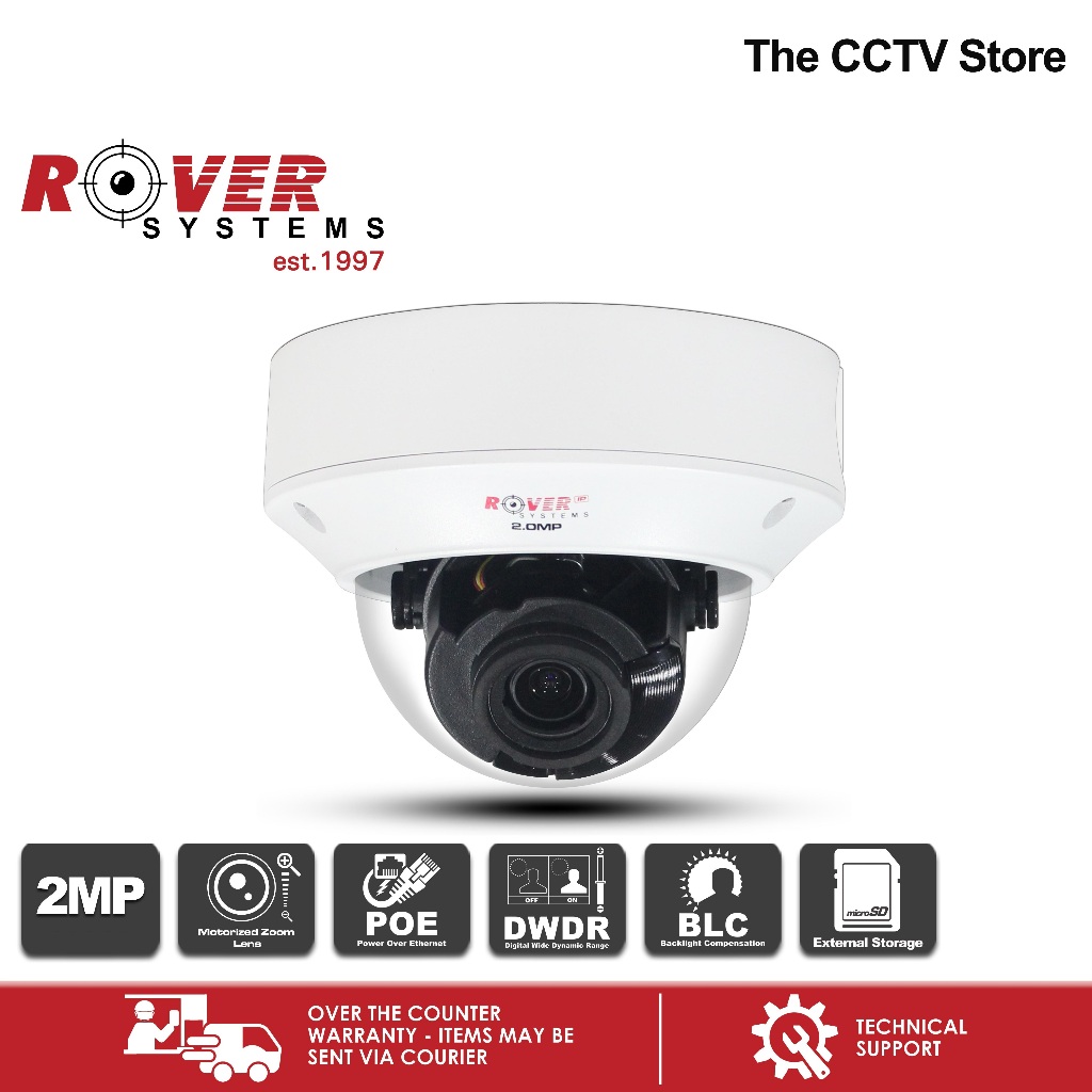 Rover Systems 2MP 1080P E-Series IP Dome Varifocal Indoor Security CCTV ...