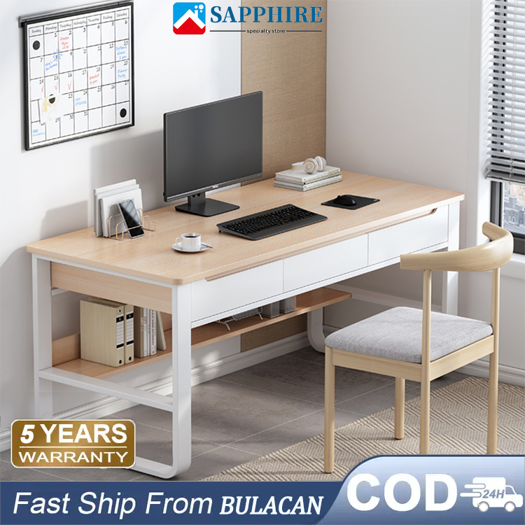 Sapphire 120/140cm Computer Table With Drawer &Shelves Study table