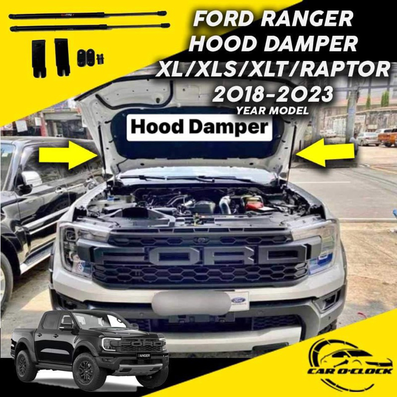 Ford Ranger XL XLS XLT Sport Wildtrak Raptor 2023 - 2024 Hood Damper ...