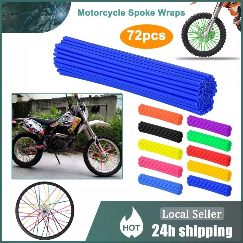 72 Pcs Bike Motorcycle rios cover/spoke Cover plain colors | Shopee ...