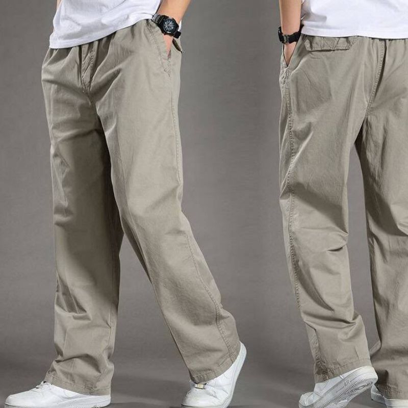 Middle Aged Mens Wide-Leg Pants Summer Multi Pocket | Shopee Philippines