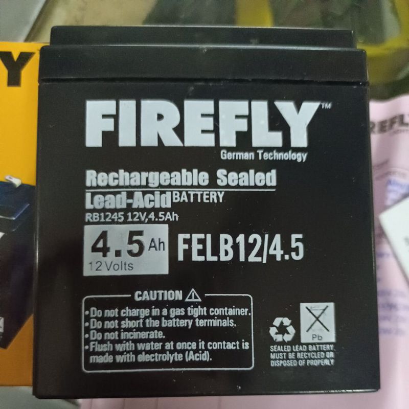 firefly 6v/4.5A &12v 4.5A rechargeble battery heavy duty | Shopee ...