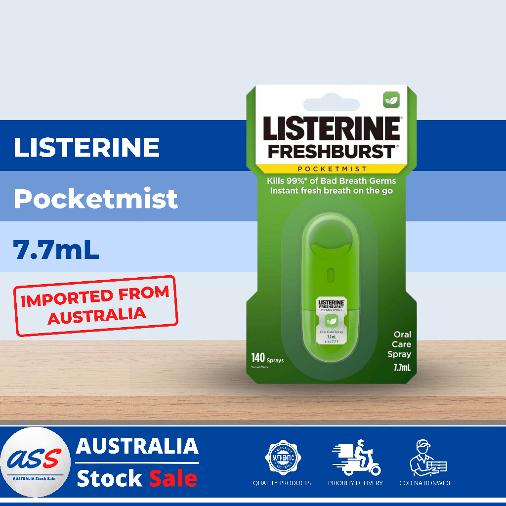 Listerine PocketMist Freshburst Fresh Breath Spray (7.7mL) Shopee