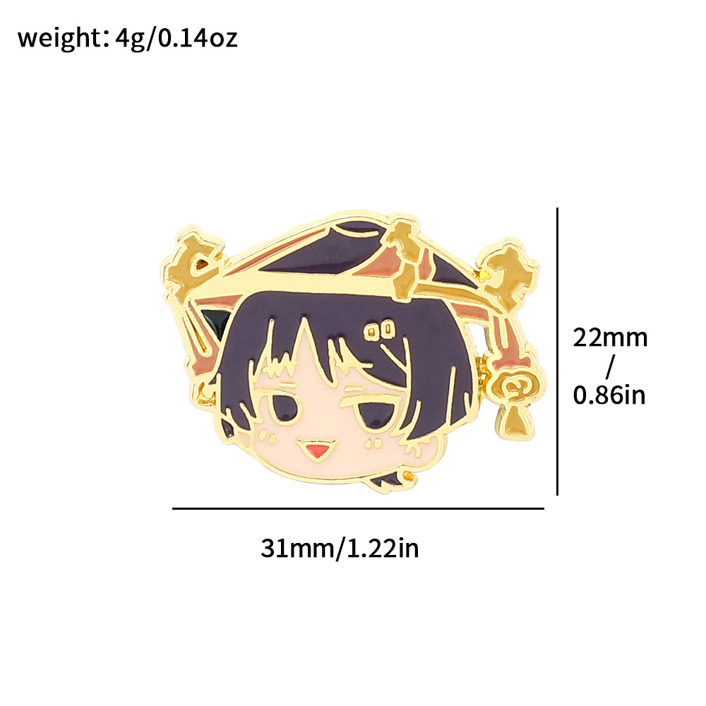 New Mini Cartoon Genshin Impacts Characters Enamel Pin Cute Keqing Xiao Zhongli Klee Hutao Ganyu 