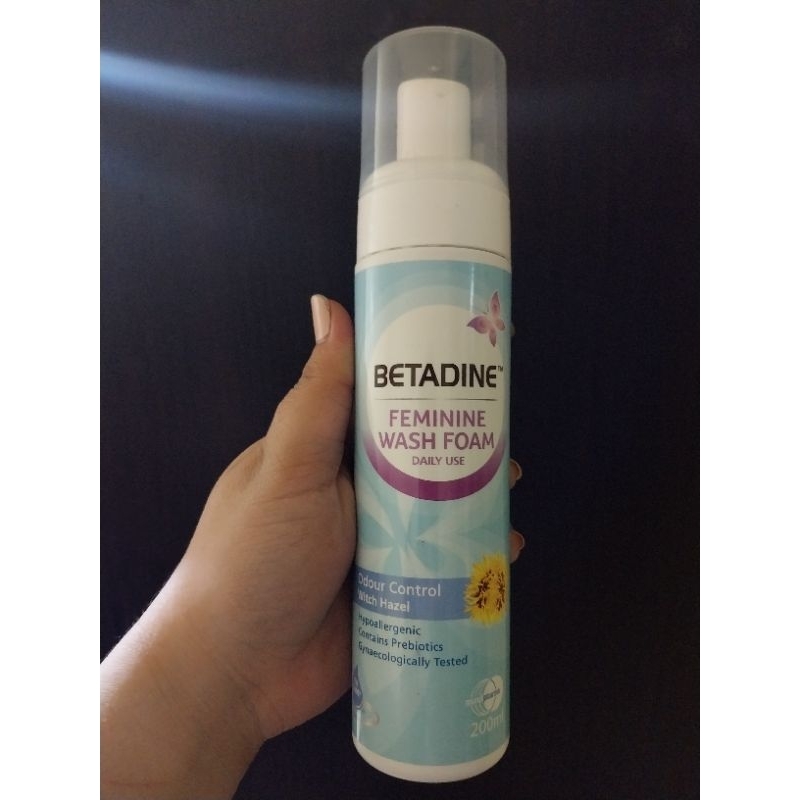 BETADINE Feminine Wash Foam Odour Control Witch Hazel 200ml Shopee