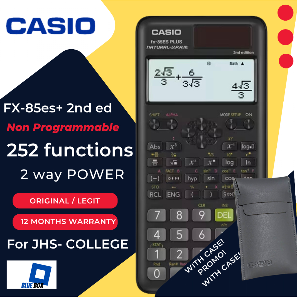 CASIO FX85ES PLUS 2ND EDITION SCIENTIFIC CALCULATOR 2 WAY POWER 12