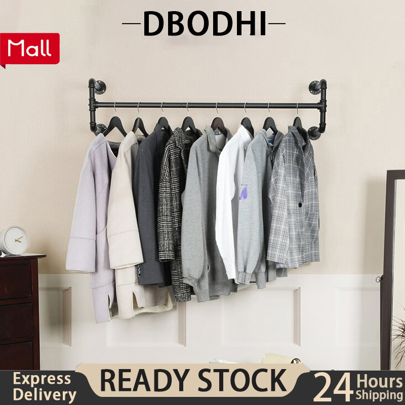DBODHI Metal Coat Hat Rack Detachable Wallmounted Clothes Hanger Rod Drying Racks Storage