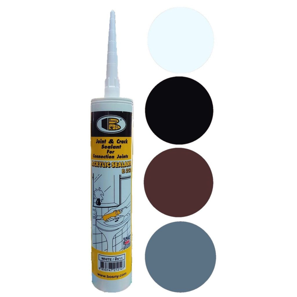 Bosny Acrylic Sealant B212 450g White, Black, Brown, Grey Shopee Philippines