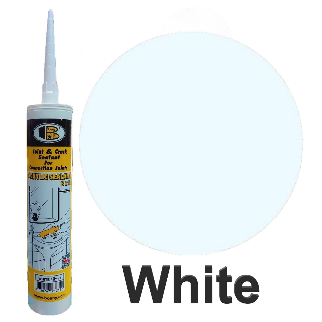 Bosny Acrylic Sealant B212 450g White, Black, Brown, Grey Shopee