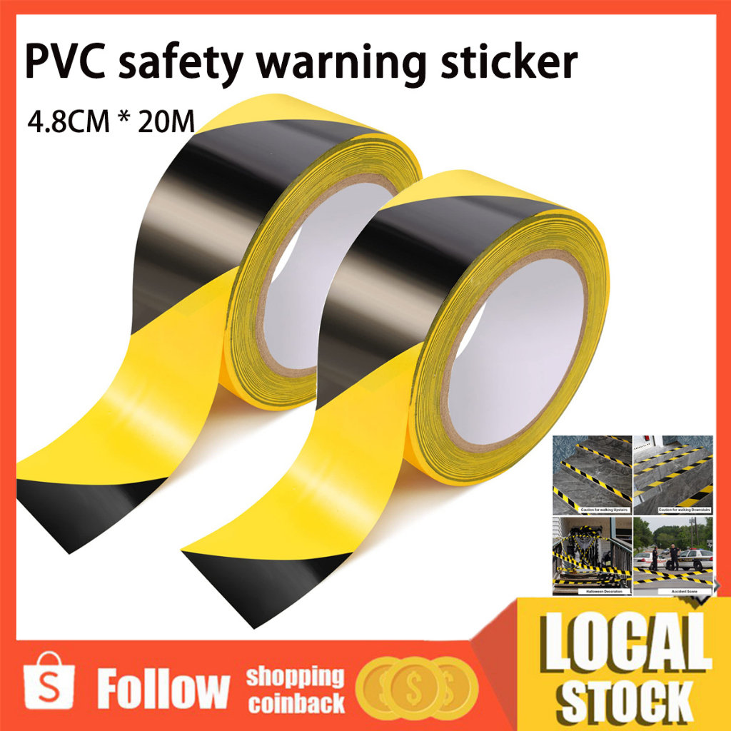 PVC Yellow and Black Caution Tape,Safety Caution Tape Floor Tape for