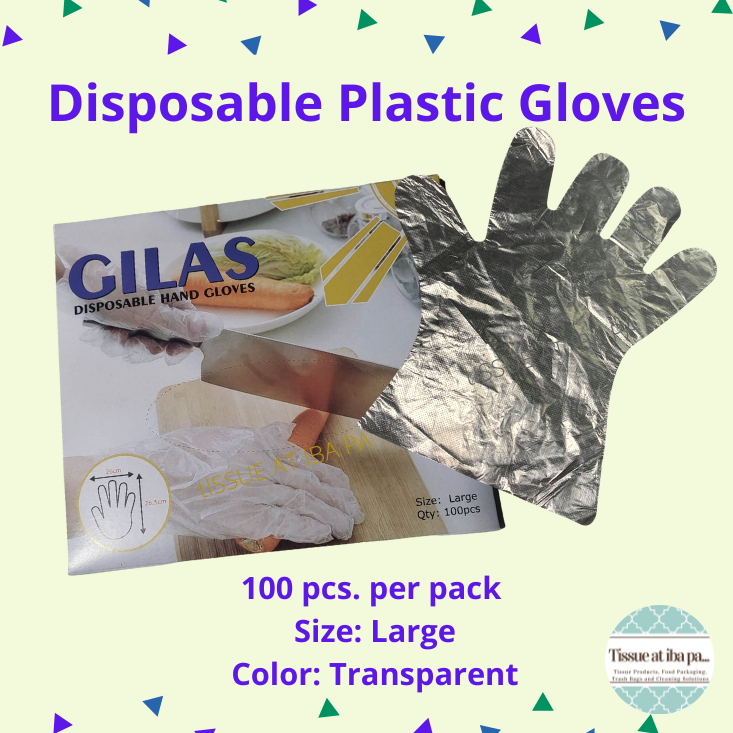 Disposable Plastic Gloves Food Handling Safety Gloves 100pcs. per pack