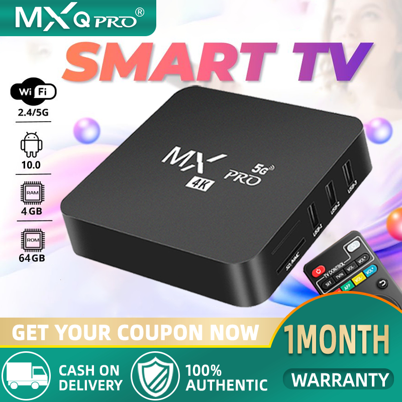 Shopee Mxq Pro 4k 64gb Mxq Pro Tv Box 4k 5g 4gb 64gb Android Smart - Main Image
