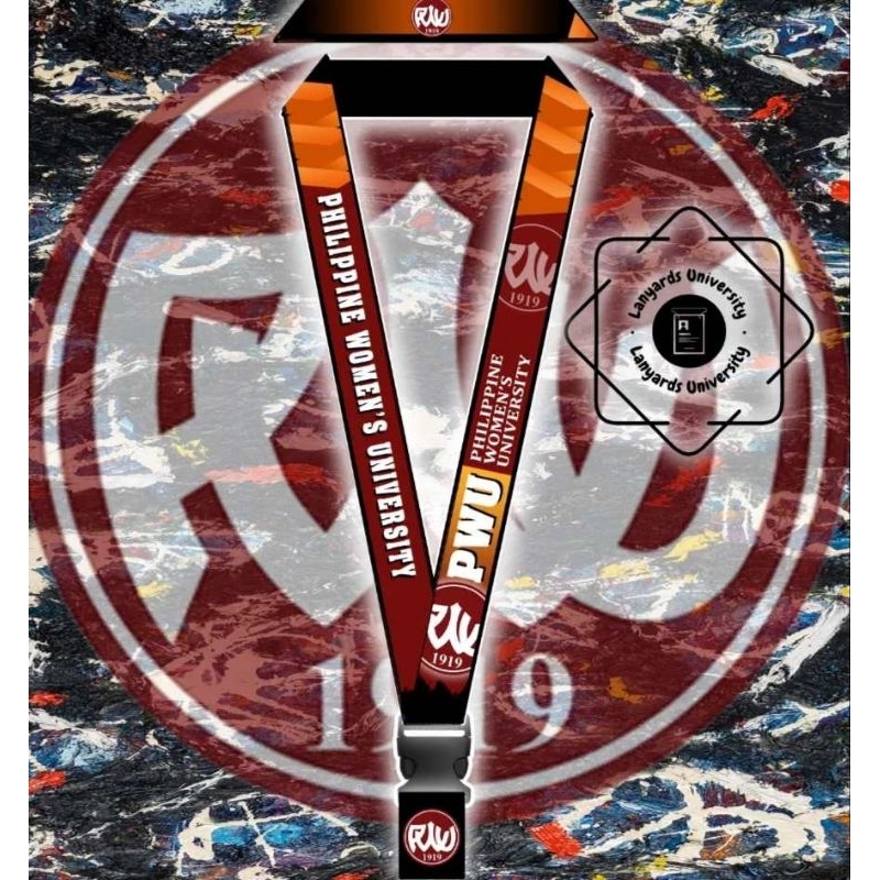 PWU PHILIPPINE WOMEN'S UNIVERSITY id lace lanyard sling lanyard ...