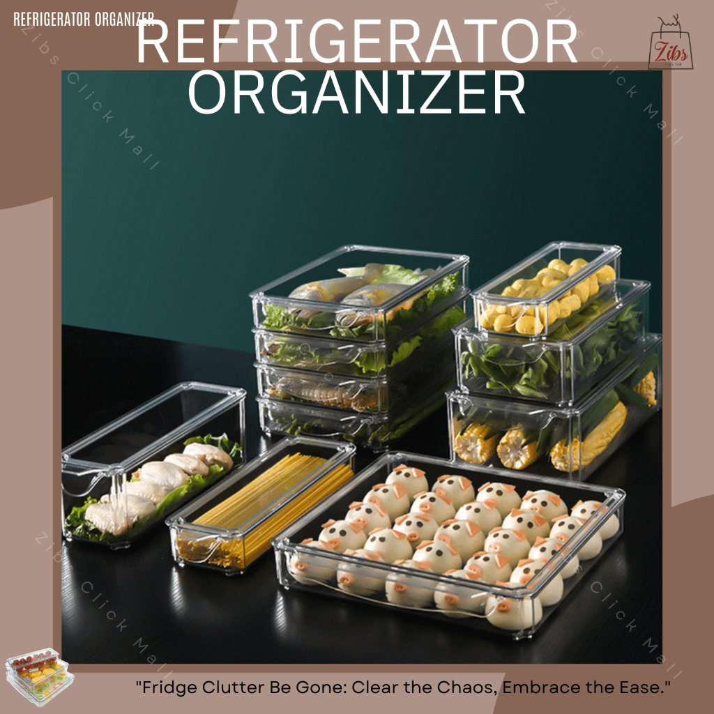 ZIBS Refrigerator Organizer Storage Food Box Compartment rectangle ...