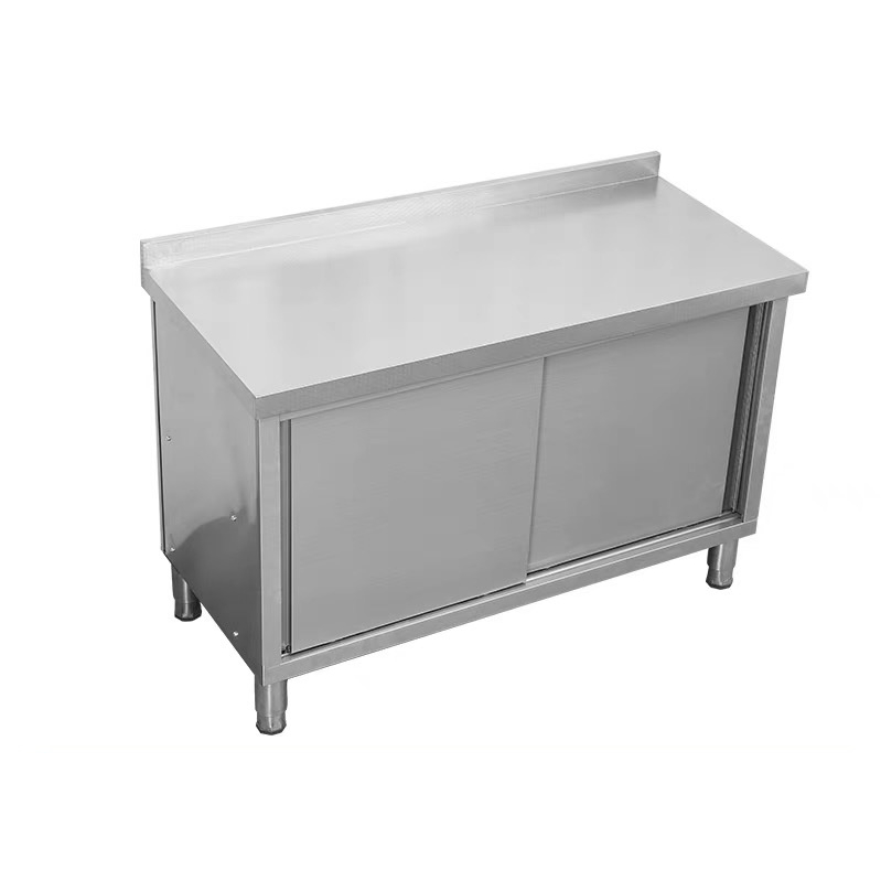 Working Table for Kitchen Stainless Steel Sliding Door with