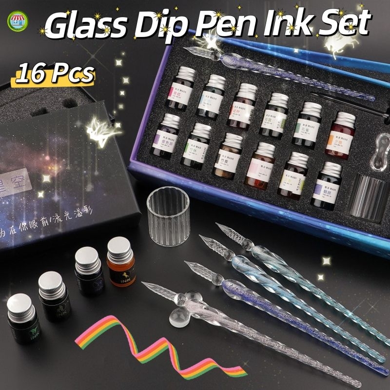 Star Glass Pen Set Signature Pen Set Crystal Student Dip Pen Gradient