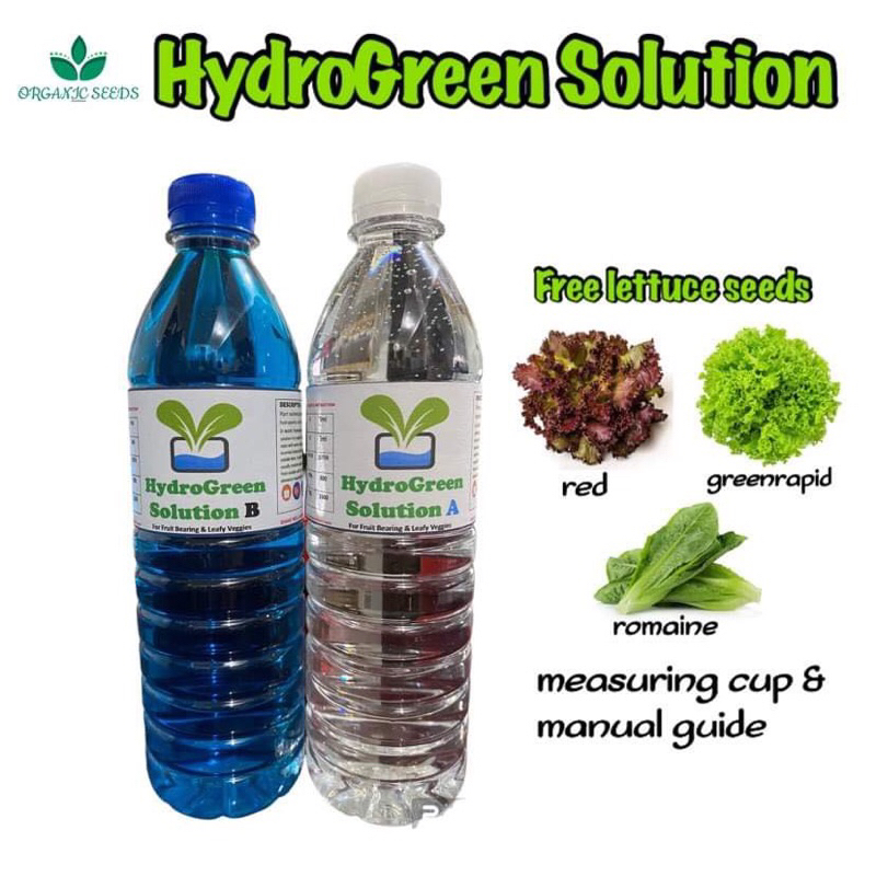 HydroGreen Nutrient Solution A&B 500ml each(for plants and leafy