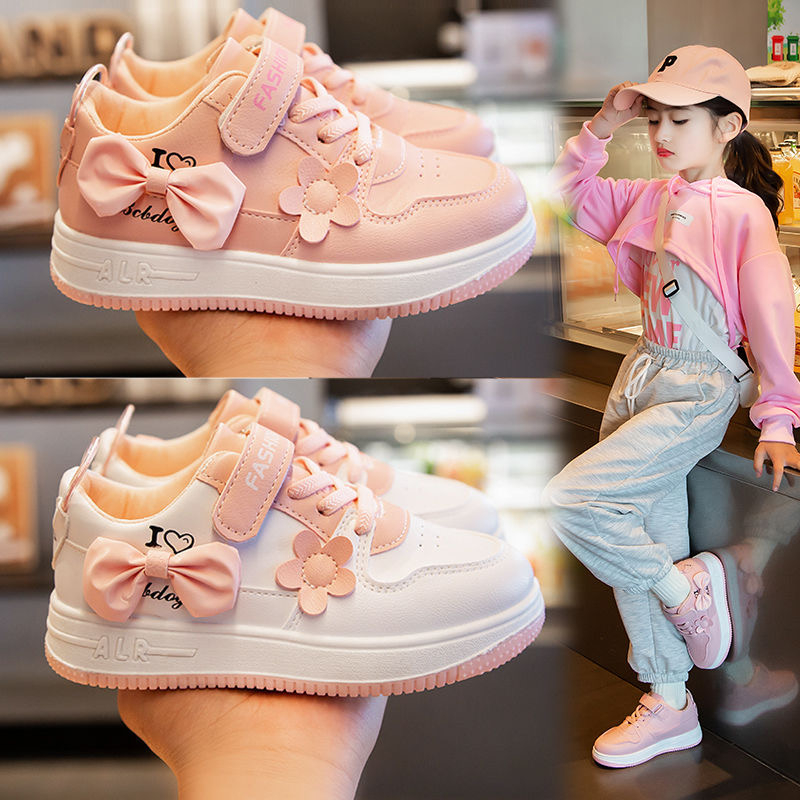 Kids white shoes for girls comfortable light rubber sneakers for 312years children with box