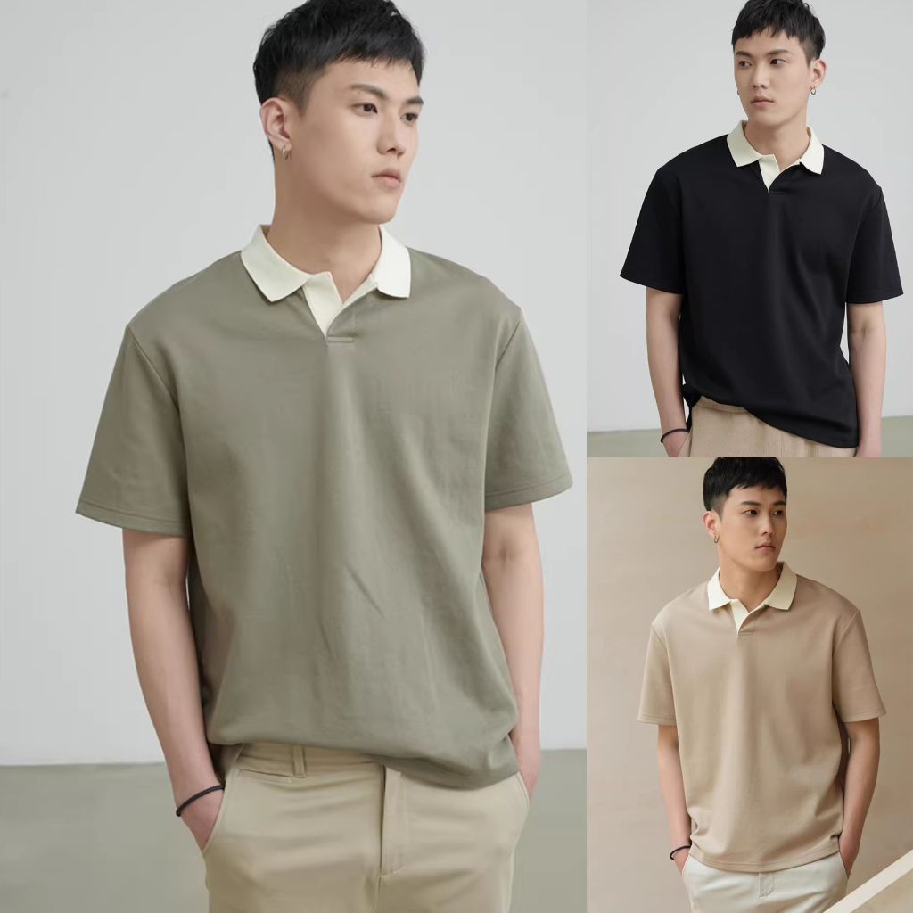 HUILISHI Korean version of men's fashion casual short sleeved polo ...