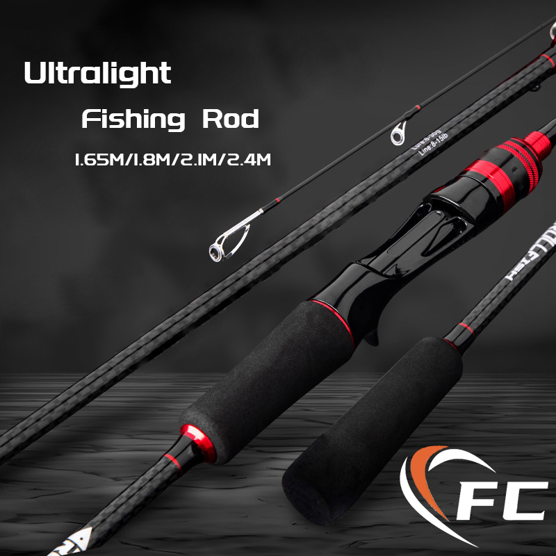 Fishing Rod Ultralight1.65M-2.7M Carbon Fibre Spinning Rod Fishing Gear ...