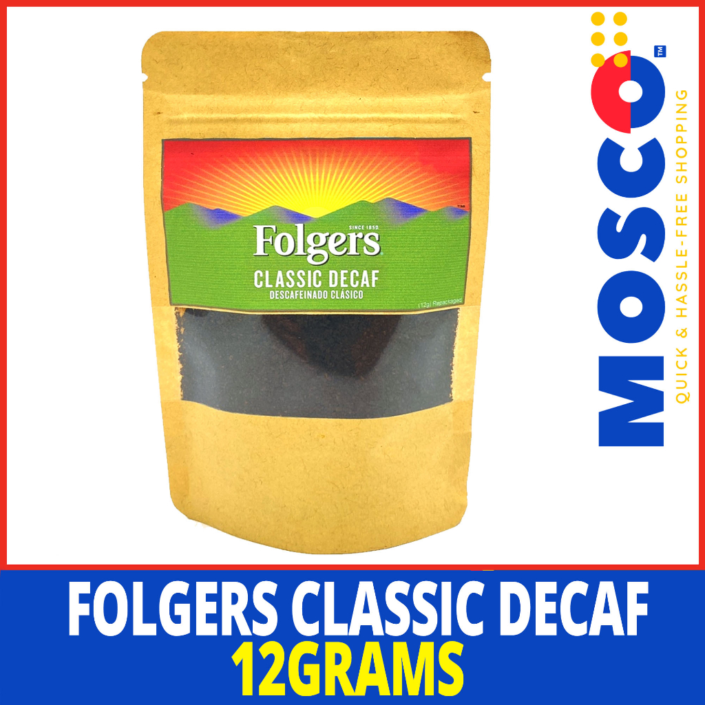 Folgers Classic Decaf Instant Coffee Crystals Packets 12g Shopee