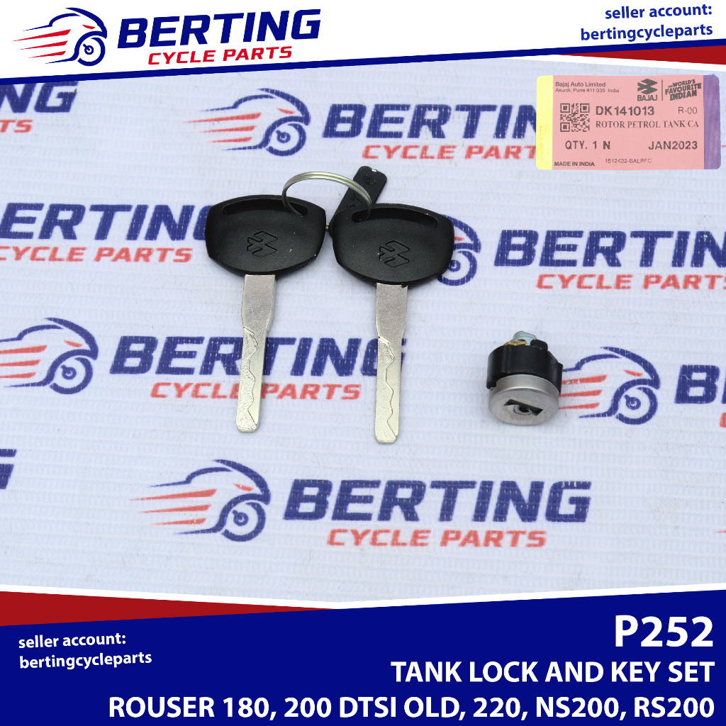 TANK LOCK AND KEY SET Rouser 180 200 DTSI old 220 NS200 RS200 Genuine ...