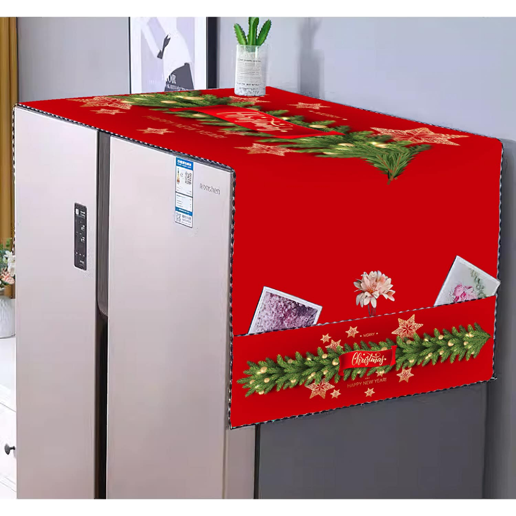 Refrigerator Cover Christmas Design Ref Cover Shopee Philippines