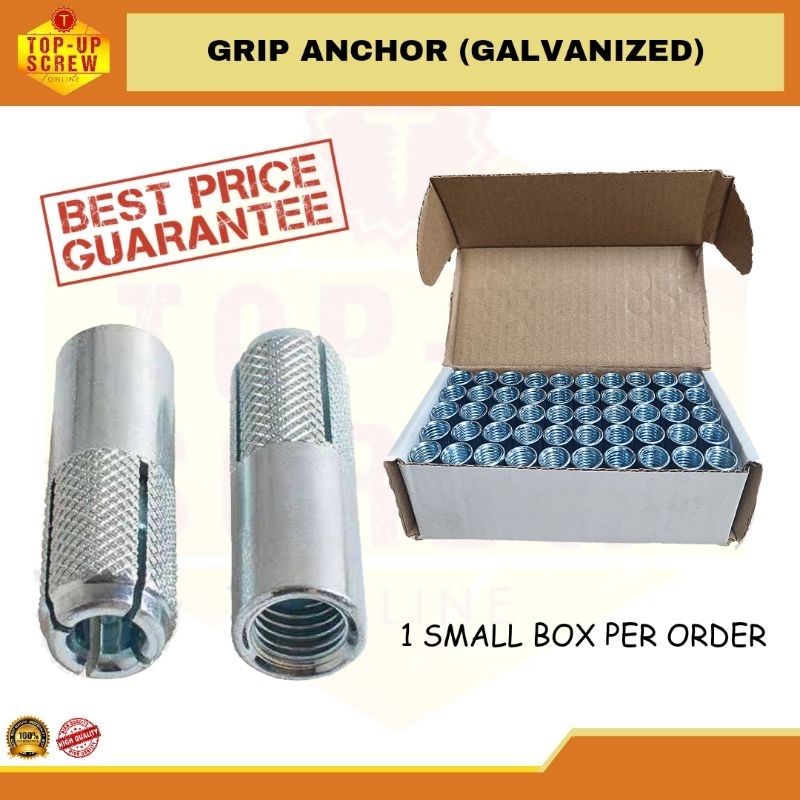 Grip Anchor 3/8 (1small box = 50pcs) GALVANIZED | Shopee Philippines